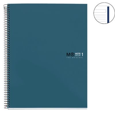 8422593499757-THE ORIGINAL NOTEBOOK, couverture rigide, A4, lignes horizontales, 80 feuilles de 1 couleur, Miquelrius--1