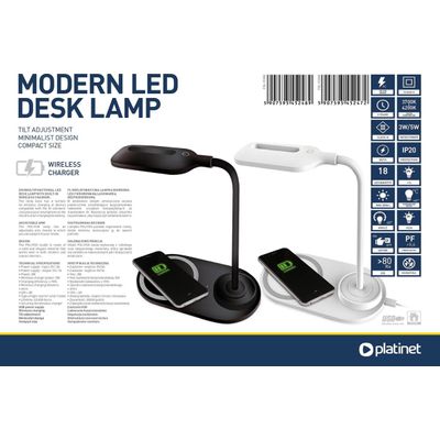 5907595452472-PLATINET PDL1930 LED - Lampe de bureau LED 5W avec chargeur sans fil --5