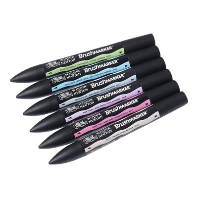 884955070383-ProMarker - Pack de 6 marqueurs double pointe - tons pastels-Angle gauche-1