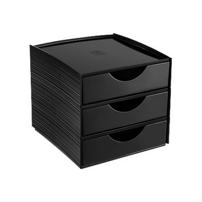 3462159007755-CEP First - Mini module de classement - 3 tiroirs noir-Angle gauche-0