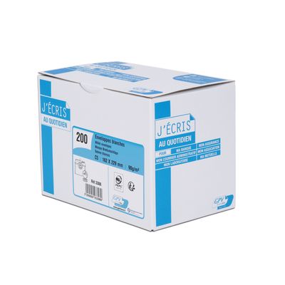 3250650033089-GPV - 200 Enveloppes C5 162 x 229 mm - 90 gr - sans fenêtre - blanc - bande adhésive ouverture rapide--0