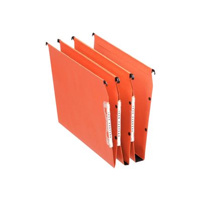 3249440216306-Esselte Dual - 25 Dossiers suspendus pour armoires - fond 50 mm - orange-Angle droit-0