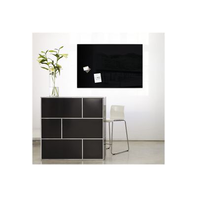 4004360887642-Sigel Artverum - Tableau magnétique en verre - 100 x 65 cm - noir-Avant-4