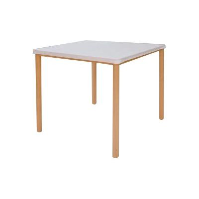 3700339877027-Table collectivité - plateau blanc - pied bois-Angle droit-0