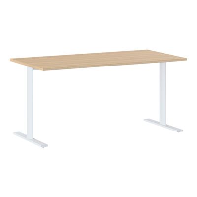 3483600857811-Bureau YES ! - 140 cm - Pieds métal fixes - Chêne-Angle gauche-0