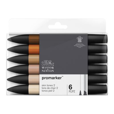 884955070406-ProMarker - Pack de 6 marqueurs double pointe - ton de chair-Avant-0