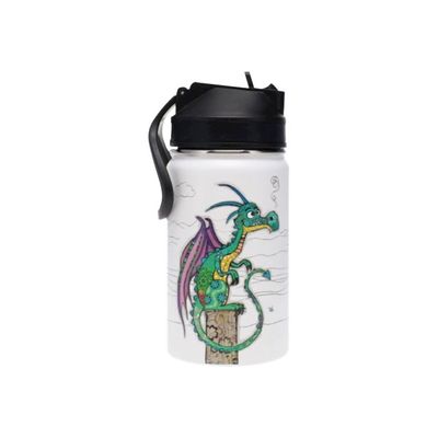 3700572763804-Kiub Kook - Gourde avec paille - 350 ml - dragon-Avant-0