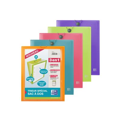 3045050436109-Oxford School Life - Trieur extensible 6 positions (spécial sac à dos) - disponible dans différ-Avant-0