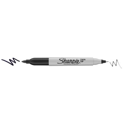 3501170818374-Sharpie - Marqueur permanent double pointe fine et ultra fine - noir--0