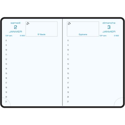 3660942069076-Agenda de poche Amélie - 1 jour par page - 8,5 x 13 cm - disponible dans différentes couleurs - Exaco--4
