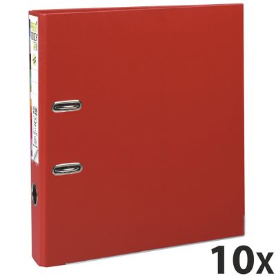 3130632531454-Exacompta Prem'Touch - 10 Classeurs à levier - Dos 50 mm - A4 Maxi - pour 400 feuilles - rouge--0