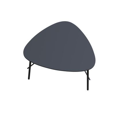 3660141226249-Table basse LAZY - L60,5 x P50 x H45 cm - pieds acier noir - plateau noir--0