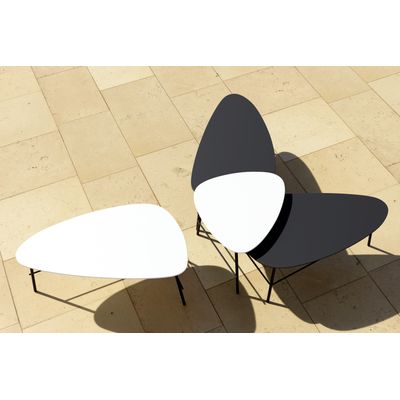 3660141226249-Table basse LAZY - L60,5 x P50 x H45 cm - pieds acier noir - plateau noir--2