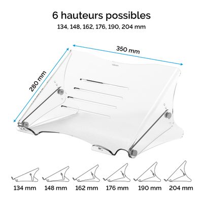 0043859752737-Fellowes Clarity - Support pour ordinateur portable transparent - réglable en hauteur - avec fentes d'--0