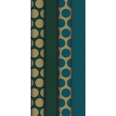 3329682020531-Clairefontaine Excellia - Papier cadeau - 70 cm x 5 m - 80 g/m² - différents modèles à pois bleu et--0