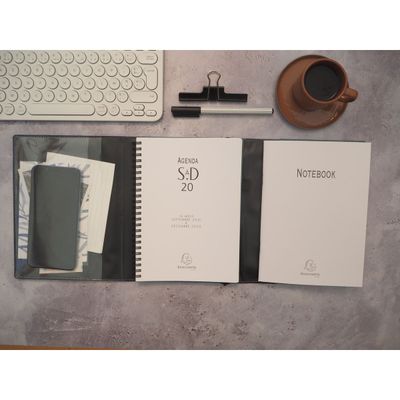 3660942072342-Agenda All in One + carnet - 1 semaine sur 2 pages - 16 mois - 15 x 21 cm - bleu - Exacompta--1