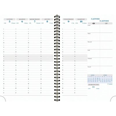 3660942072342-Agenda All in One + carnet - 1 semaine sur 2 pages - 16 mois - 15 x 21 cm - bleu - Exacompta--3