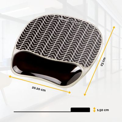043859740680-Fellowes chevron - Tapis de souris avec repose-poignet - support gel résistant - technologie anti-bact
