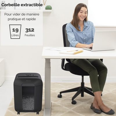 043859764808-Fellowes Powershred LX85 - destructeur de documents coupe croisée - 12 feuilles - Corbeille 19 litres - séc--6