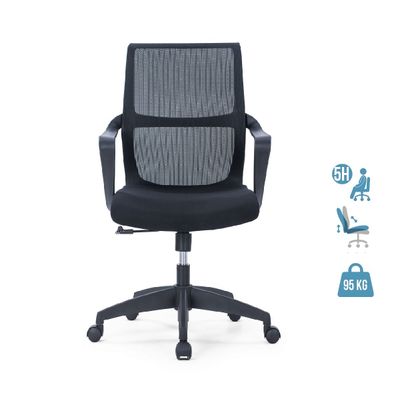 0404000076636-Fauteuil de bureau EDDY - accoudoirs fixes - noir--0