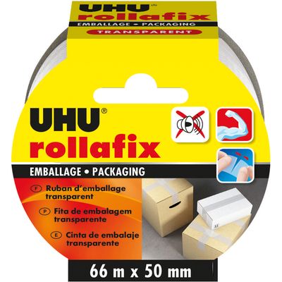 4026700365306-UHU rollafix - Ruban adhésif d'emballage - 50 mm x 66 m - transparent--0