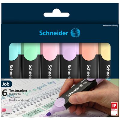 4004675135964-Schneider Job Pastel - Pack de 6 surligneurs - couleurs assorties--0