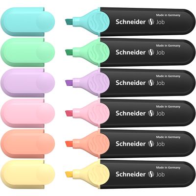 4004675135964-Schneider Job Pastel - Pack de 6 surligneurs - couleurs assorties--3