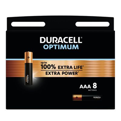 5000394137714-DURACELL Optimium - 8 piles alcalines - AAA LR03--0