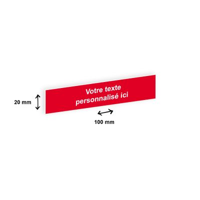 0404000135272-Plaque boîte à lettres personnalisée avec votre texte - 100 x 20 mm - rouge - adhésivée prête à --0
