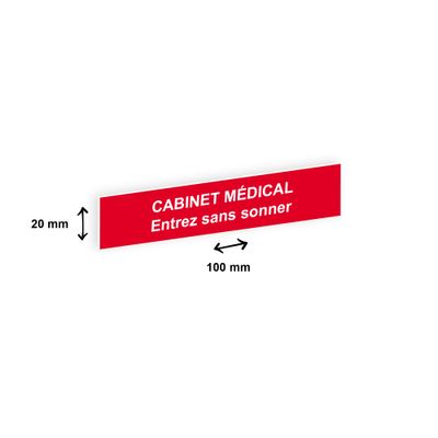 0404000135272-Plaque boîte à lettres personnalisée avec votre texte - 100 x 20 mm - rouge - adhésivée prête à --1