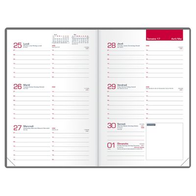 3147280218880-Agenda Oxford Mode - 1 semaine sur 2 pages - 10 x 15 cm - rose - Hamelin--1