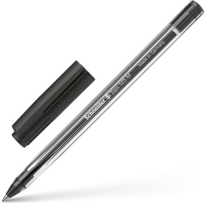 4004675004581-Schneider Tops 505 M- Stylo-bille - Noir – Pointe Moyenne avec Corps Transparent et Capuchon Clip--1