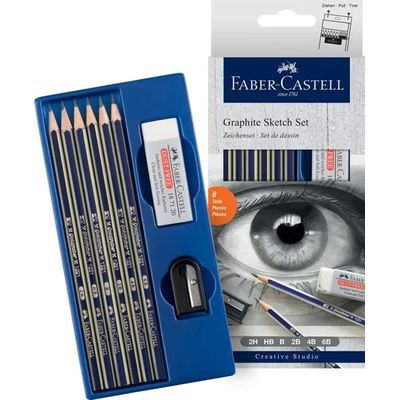 4005401140009-Faber-Castell Goldfaber - Set de 6 crayons graphites - 2B, 2H, 4B, 6B, B, HB--0