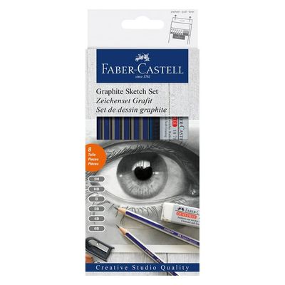 4005401140009-Faber-Castell Goldfaber - Set de 6 crayons graphites - 2B, 2H, 4B, 6B, B, HB--1
