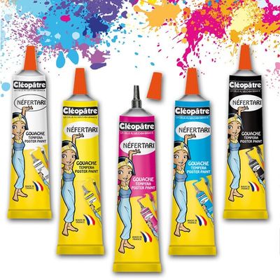 3134725014688-Cléopâtre NEFERTARI - Boîte de 5 tubes de Peinture Gouache avec embout fin - 5 x 30 ml--3