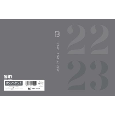 3592930019452-Agenda Monochrome Gris - 1 jour par page - 12,5 x 17,5 cm - Bouchut--2