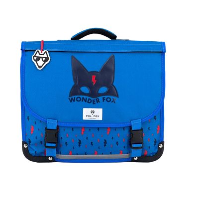 3663842007339-Cartable Wonder Fox Blue 38 cm - 2 compartiments - rabat réversible - Pol Fox--1
