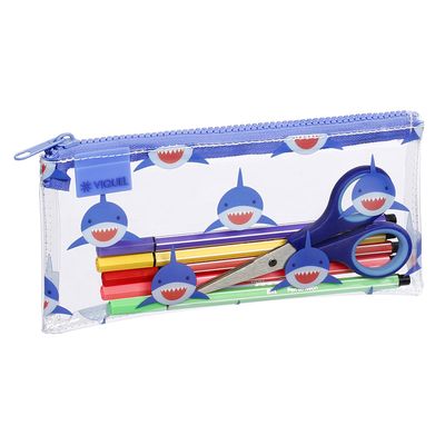 3135259792943-Trousse plate Baby Kawaii - 1 compartiment - 2 modèles disponibles : requin ou rainbow - Viquel--2