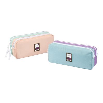 3135250989960-Trousse rectangulaire Teknik Pastel - 2 compartiments - 2 modèles disponibles - Exclusivité Bureau Va--0