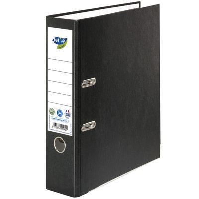 3130634112859-Bureau Vallée Recyclé - Classeur à levier recyclé - Dos 80 mm - A4 - pour 600 feuilles - noir--0