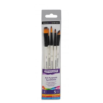 5011386082028- Daler-Rowney Graduate - Pack de 5 pinceaux synthétiques pour aquarelle--0