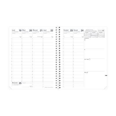 3371010475766-Agenda à spirale Club President avec répertoire - 1 semaine sur 2 pages - 21 x 27 cm - bleu marine - --1