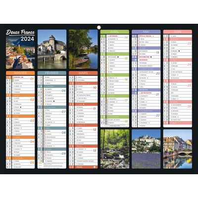 3592930026757-Bouchut Douce France - Calendrier bancaire 6 mois par face - 32 x 42 cm--0