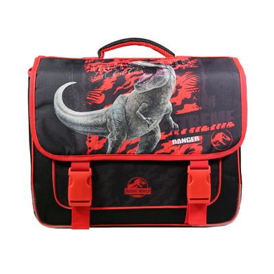 3666311013770-Cartable Jurassic World 38 cm - 2 compartiments - rouge - Bagtrotter--0