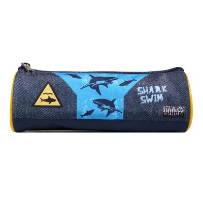 3666311010755-Trousse ronde Vorax Requins - 1 compartiment - bleu - Bagtrotter--0