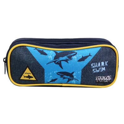 3666311010748-Trousse rectangulaire Vorax Requins - 2 compartiments - bleu - Bagtrotter--0