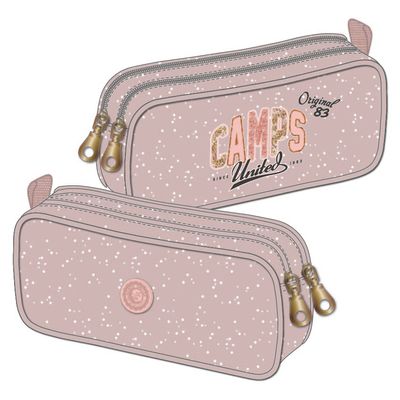 3661507327594-Trousse rectangulaire Camps Lovely - 2 compartiments - rose - Kid'Abord--0