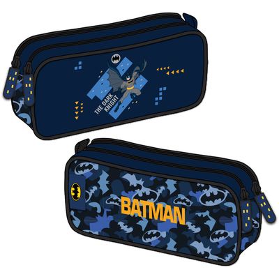 3661507527680-Trousse rectangulaire Batman Darknight - 2 compartiments - bleu nuit - Kid'Abord--0
