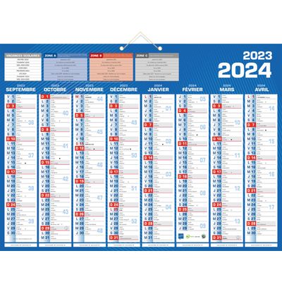 3592930021783-Bouchut - Calendrier bancaire 8 mois par face - 40,5 x 55 cm - bleu--0
