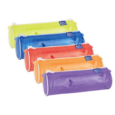 3045050452253-Trousse ronde transparente Oxford - 1 compartiment - disponible dans différentes couleurs - Hamelin--0